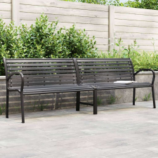 vidaXL fekete acél és WPC dupla kerti pad 231 cm kerti bútor