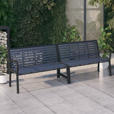 vidaXL fekete acél és WPC dupla kerti pad 251 cm kerti bútor