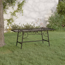 vidaXL fekete acél fa körüli pad 110 cm kerti bútor