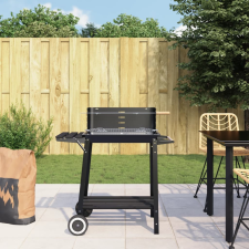 vidaXL fekete acél faszenes BBQ grillező kerekekkel grillsütő