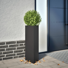 vidaXL fekete acél háromszög alakú kerti növénytartó 30 x 26 x 75 cm kerti tárolás