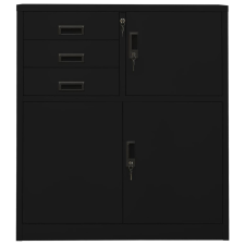 vidaXL fekete acél irodai szekrény 90 x 40 x 102 cm (336407) bútor