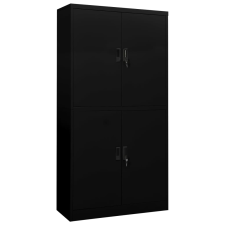 vidaXL fekete acél irodai szekrény 90 x 40 x 180 cm üzletberendezés, dekoráció