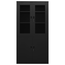 vidaXL fekete acél irodai szekrény 90 x 40 x 180 cm (335948) bútor