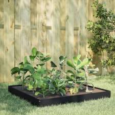 vidaXL Fekete acél kerti magaságyás 100 x 100 x 18,5 cm kerti tárolás