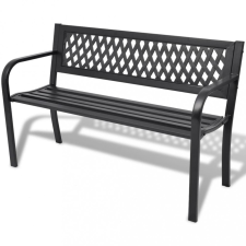 vidaXL fekete acél kerti pad 118 cm kerti bútor