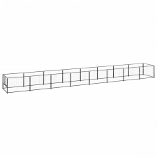 vidaXL fekete acél kutyakennel 8 m² szállítóbox, fekhely kutyáknak