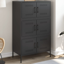 vidaXL fekete acél magasszekrény 68 x 39 x 113 cm bútor