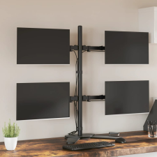 vidaXL fekete acél monitorállvány VESA 75/100 mm monitor kellék