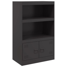 vidaXL fekete acél tálalószekrény 67 x 39 x 107 cm bútor