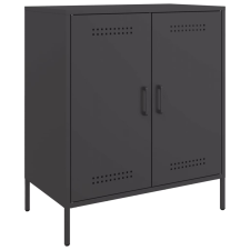 vidaXL fekete acél tálalószekrény 68 x 39 x 79 cm bútor
