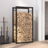 vidaXL Fekete acél tűzifatároló állvány 50x28x94 cm