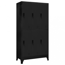 vidaXL fekete acél zárható szekrény 90 x 45 x 180 cm bútor