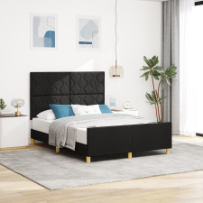 vidaXL Fekete Ágykeret 140x190 cm Szövetből ágy és ágykellék