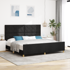 vidaXL Fekete Ágykeret 200x200 cm Szövet ágy és ágykellék