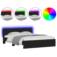 vidaXL fekete ágykeret fejtámlával és LED-del 150 x 200 cm (3207603) ágy és ágykellék
