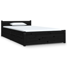 vidaXL fekete ágykeret fiókokkal 90 x 200 cm (3103487) ágy és ágykellék