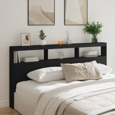 vidaXL fekete áthidalószekrény LED-világítással 200 x 17 x 102 cm ágy és ágykellék