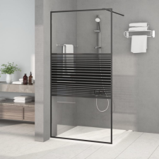 vidaXL Fekete átlátszó ESG üveg zuhanyfal 100 x 195 cm kád, zuhanykabin