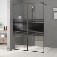 vidaXL fekete átlátszó ESG üveg zuhanyfal 140 x 195 cm kád, zuhanykabin