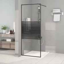 vidaXL fekete átlátszó ESG üveg zuhanyfal 80x195 cm kád, zuhanykabin
