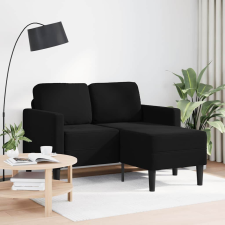 vidaXL fekete bársony 2 üléses kanapé L-alakú kanapéval 125 cm bútor