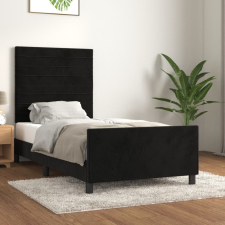 vidaXL fekete bársony ágykeret fejtámlával 100x200 cm ágy és ágykellék