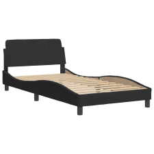 vidaXL fekete bársony ágykeret fejtámlával 100x200 cm (373134) ágy és ágykellék