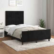 vidaXL fekete bársony ágykeret fejtámlával 120 x 200 cm ágy és ágykellék