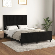 vidaXL fekete bársony ágykeret fejtámlával 140 x 190 cm ágy és ágykellék