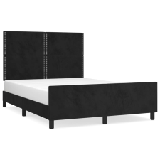 vidaXL fekete bársony ágykeret fejtámlával 140 x 190 cm (3125692) ágy és ágykellék