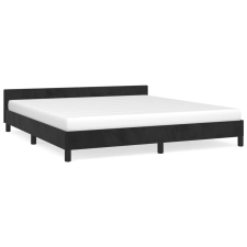 vidaXL fekete bársony ágykeret fejtámlával 160 x 200 cm (347581) ágy és ágykellék
