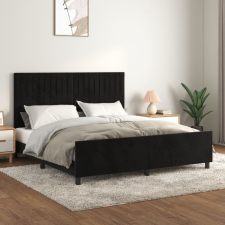 vidaXL fekete bársony ágykeret fejtámlával 180 x 200 cm ágy és ágykellék