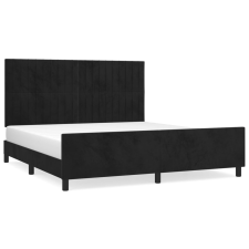 vidaXL fekete bársony ágykeret fejtámlával 180 x 200 cm (3125893) - Ágyak és ágykeretek ágy és ágykellék