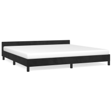 vidaXL fekete bársony ágykeret fejtámlával 200 x 200 cm (347593) ágy és ágykellék