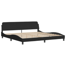vidaXL fekete bársony ágykeret fejtámlával 200 x 200 cm (373254) ágy és ágykellék