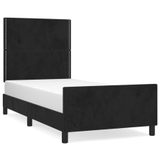 vidaXL fekete bársony ágykeret fejtámlával 80 x 200 cm (3125662) ágy és ágykellék
