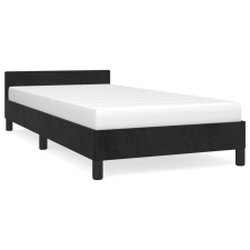 vidaXL fekete bársony ágykeret fejtámlával 90x190 cm (347545) ágy és ágykellék