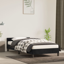 vidaXL fekete bársony ágykeret fejtámlával 90x200 cm ágy és ágykellék