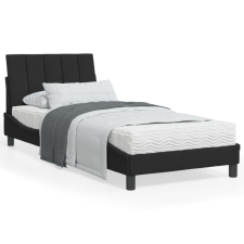 vidaXL Fekete bársony ágykeret LED-világítással 90 x 190 cm ágy és ágykellék