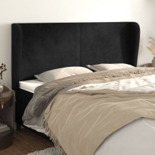 vidaXL fekete bársony fejtámla szárnyakkal 163 x 23 x 118/128 cm ágy és ágykellék