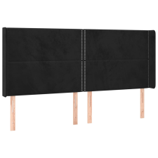 vidaXL fekete bársony fejtámla szárnyakkal 183x16x118/128 cm (3119502) ágy és ágykellék
