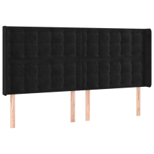 vidaXL fekete bársony fejtámla szárnyakkal 183x16x118/128 cm (3120076) ágy és ágykellék