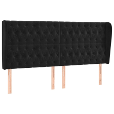 vidaXL fekete bársony fejtámla szárnyakkal 183x23x118/128 cm (3118354) ágy és ágykellék