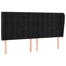 vidaXL fekete bársony fejtámla szárnyakkal 183x23x118/128 cm (3118452) ágy és ágykellék