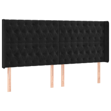 vidaXL fekete bársony fejtámla szárnyakkal 203x16x118/128 cm (3119984) ágy és ágykellék