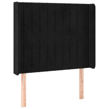 vidaXL fekete bársony fejtámla szárnyakkal 83x16x118/128 cm (3119850) ágy és ágykellék