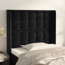 vidaXL fekete bársony fejtámla szárnyakkal 93x16x118/128 cm ágy és ágykellék