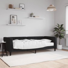 vidaXL fekete bársony heverő matraccal 80 x 200 cm ágy és ágykellék