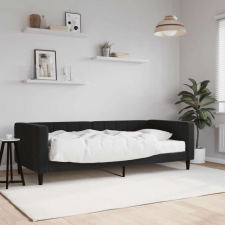 vidaXL fekete bársony heverő matraccal 90 x 200 cm bútor